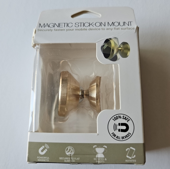 Other - Magnetic Stick-On Phone Mount: Solid Metal Edition - YELLOW GOLD